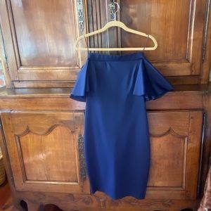 Trina Turk off the shoulder navy dress